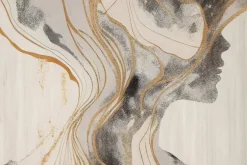 Fototapeta: Nowoczesny abstrakcyjny portret człowieka na tle z teksturą