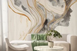 Fototapeta: Nowoczesny abstrakcyjny portret człowieka na tle z teksturą