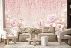 Fototapeta: Nowoczesny kolaż kwiatowy w artystycznym stylu