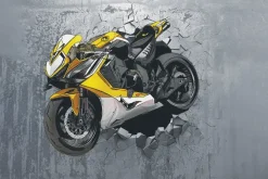 Fototapeta: Nowoczesny motocykl na betonie