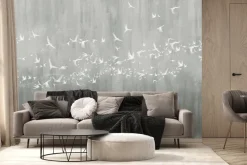 Fototapeta: Nowoczesny wzór betony z ptakami