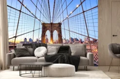 Fototapeta: Nowy jork, brooklyn most na nigth, usa