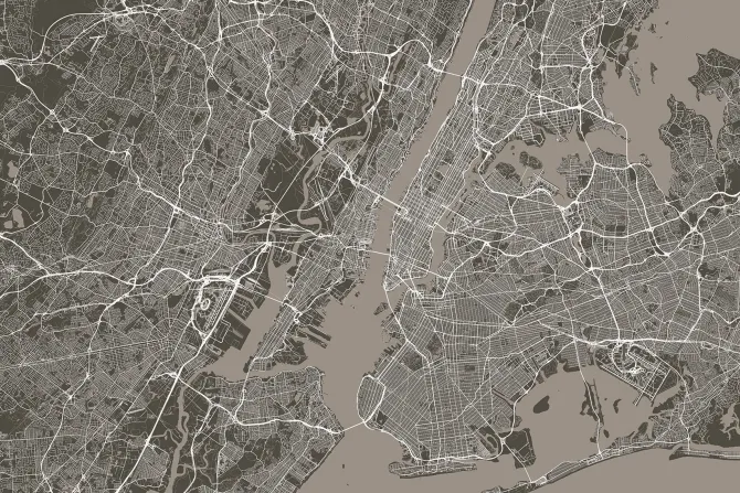 Fototapeta: Nowy jork mapa manhattan