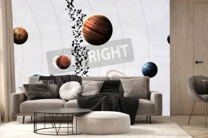 Fototapeta: Obrazy wysokiej rozdzielczości prezentuje planety układu słonecznego.