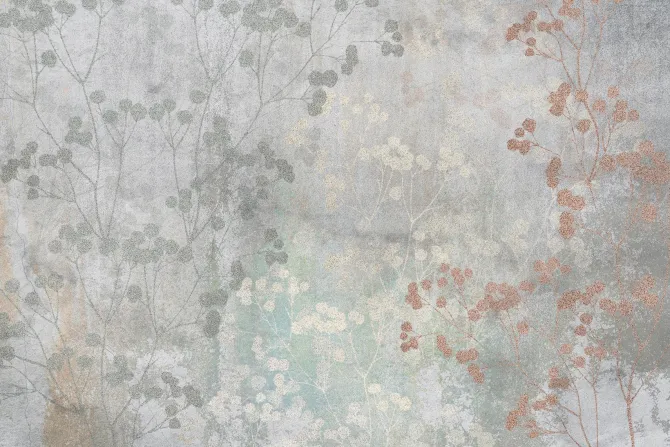 Fototapeta: Odbicie liści na betonowej ścianie