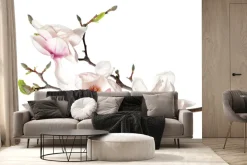 Fototapeta: Łodyga storczyka z białymi kwiatami