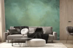 Fototapeta: Oil painting texture wallpaper design, green background, ombre,