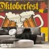 Fototapeta: Oktoberfest ilustracji wektorowych. dwa piwa kubki na tle flagi