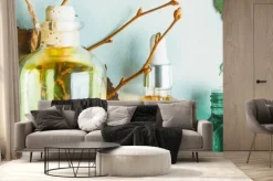 Fototapeta: Oleje homeopatyczne, suplementy diety dla zdrowia jelit kosmetyki