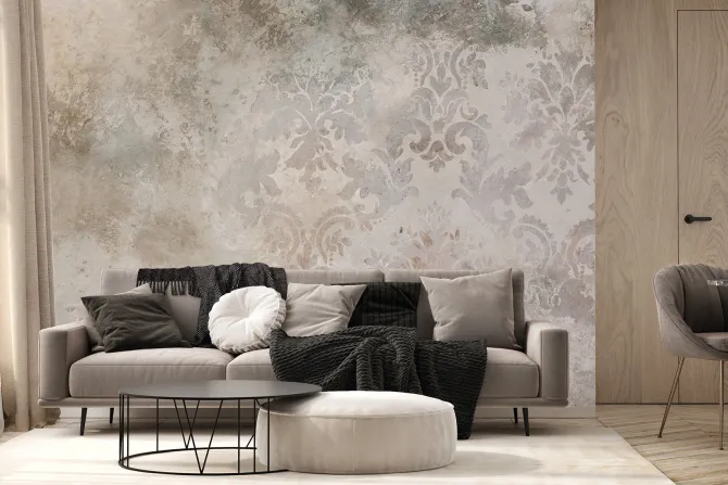 Fototapeta: Ornament w stylu prowansalskim na betonie