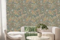 Fototapeta: Ornamentowy wzór z kwiatami i roślinami