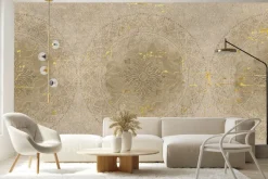 Fototapeta: Ornamenty elegancki wzór na betonowym teksturowym tle vintage