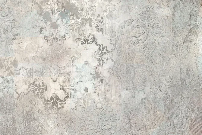 Fototapeta: Ornamenty na betonowej teksturze w szarości