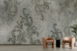 Fototapeta: Ornamenty vintage w odcieniach szarości i zieleni