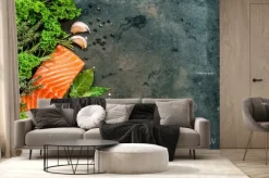 Fototapeta: Łosoś filet z ryby z ziołami i przyprawami