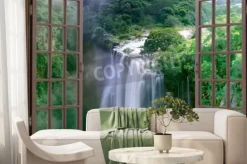 Fototapeta: Otwarte okno do spektakularnych wodospadów magwa w pobliżu prowincji