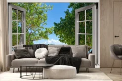 Fototapeta: Otwarte okno z widokiem na morze