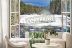 Fototapeta: Otwórz okno widoku do dawson falls, murtle river, wells gray