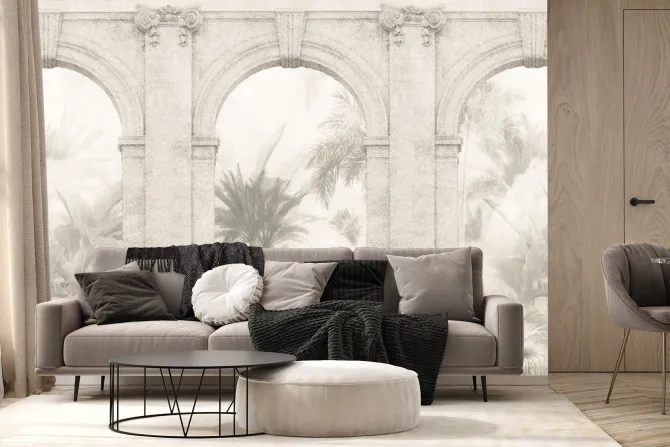 Fototapeta: Ozdobne łuki wśród tropikalnej roślinności