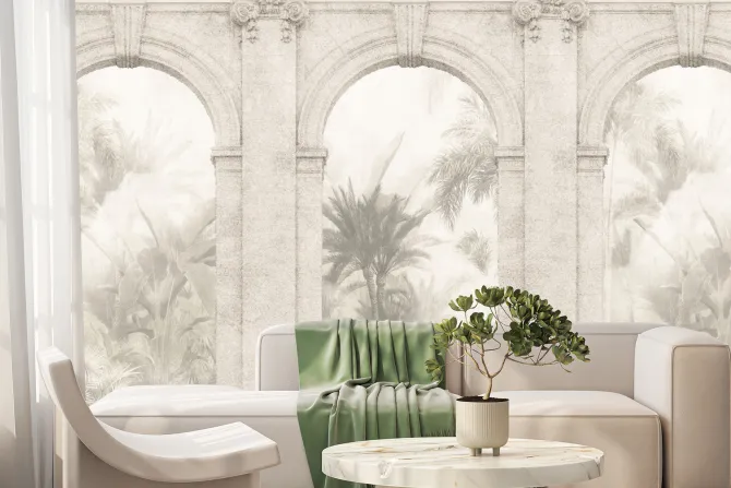 Fototapeta: Ozdobne łuki wśród tropikalnej roślinności