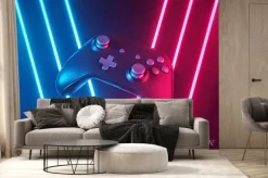 Fototapeta: Pad do gier na tle kolorowych lamp