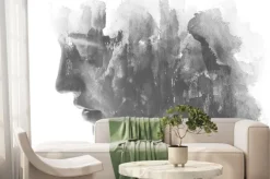 Fototapeta: Paintography. double exposure. close up of an attractive model