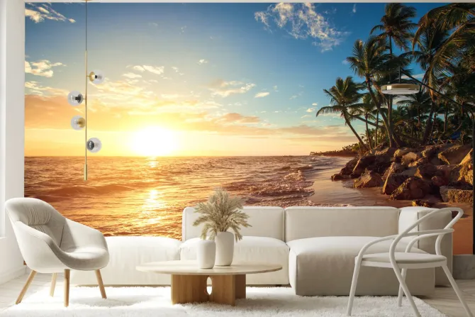 Fototapeta: Palmy na tropikalnej plaży