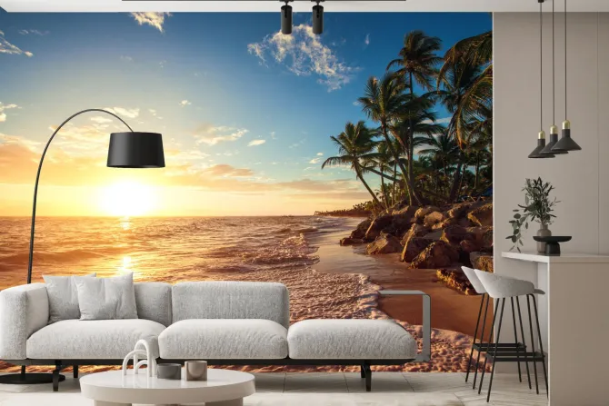 Fototapeta: Palmy na tropikalnej plaży