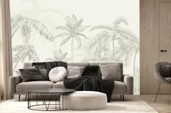Fototapeta: Palmy w tropikalnym lesie rysunek