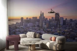 Fototapeta: Panorama metropolii przy zachodzie