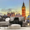 Fototapeta: Panorama oświetlonego londynu z big benem o zmierzchu