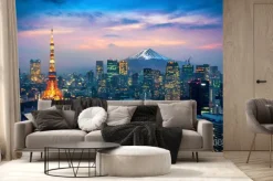 Fototapeta: Panorama tokio z górą fuji