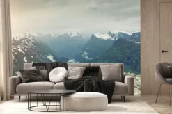 Fototapeta: Panoramiczny widok na krajobraz górski norwegia