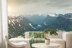 Fototapeta: Panoramiczny widok na krajobraz górski norwegia