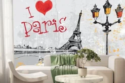 Fototapeta: Paris grunge z wieży eiffla