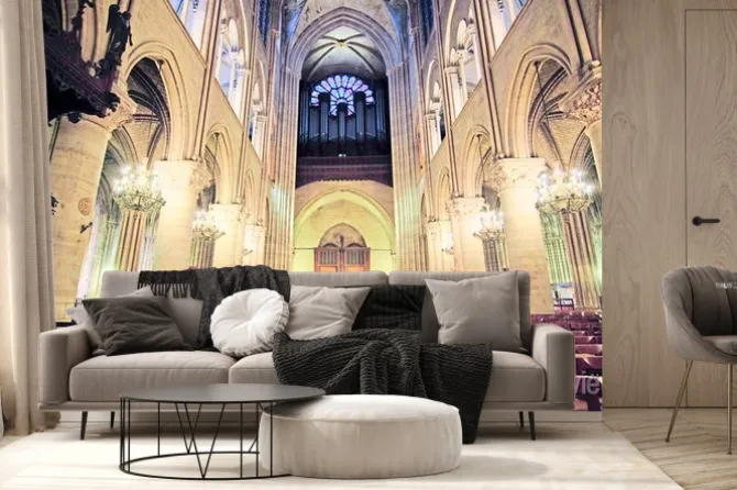 Fototapeta: Paryż, francja, 06 lutego 2016: wnętrze notre dame de paris,