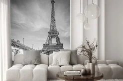 Fototapeta: Paryski klimat w czerni i bieli wieża eiffla