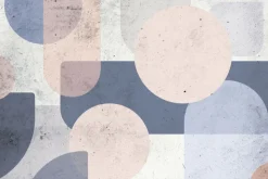 Fototapeta: Pastelowe figury geometryczne na tle z efektem betonu