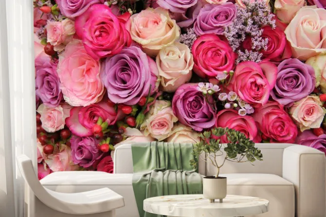 Fototapeta: Pastelowe kwiaty ślubne