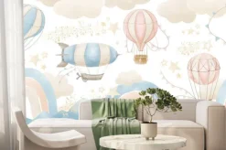 Fototapeta: Pastelowy świat z balonami