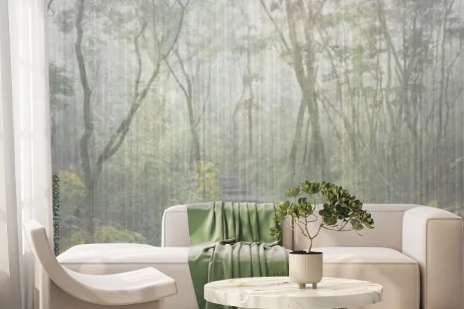 Fototapeta: Path in a mysterious tropical forest. illustration for decoration,