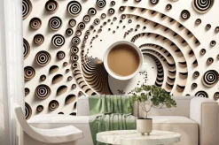 Fototapeta: Pattern made of cup of coffee. generative ai