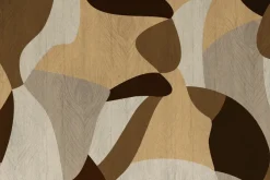 Fototapeta: Pawie pióra na abstrakcyjnym drewnianym tle geometryczne kształty