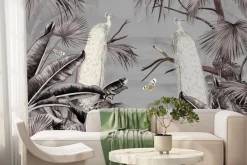 Fototapeta: Pawie ptaki w tropikalnym krajobrazie