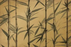Fototapeta: Pędy bambusa na żółtym tle