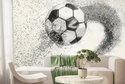 Fototapeta: Pędząca piłka nożna z efektem 3d