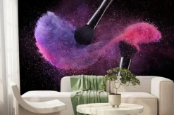 Fototapeta: Pędzle do makijażu z kolorowym pudrem