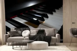 Fototapeta: Piano keyboard (piano / digital piano, closeup view)