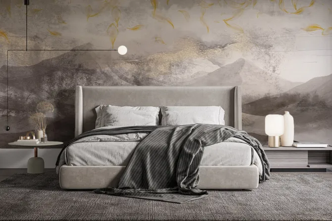 Fototapeta: Piaszczyste góry ze złotym zdobieniem