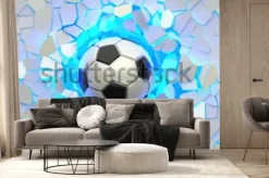 Fototapeta: Piłka futbolowa na podświetlonych kafelkach